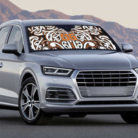 Custom Aotearoa Waikato Auto Sun Shade Maori Tribal Pattern Mix Poutama