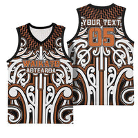 Custom Aotearoa Waikato Basketball Jersey Maori Tribal Pattern Mix Poutama LT05 - Polynesian Pride