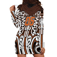 Custom Aotearoa Waikato Hoodie Dress Maori Tribal Pattern Mix Poutama
