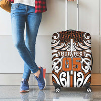 Custom Aotearoa Waikato Luggage Cover Maori Tribal Pattern Mix Poutama
