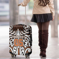 Custom Aotearoa Waikato Luggage Cover Maori Tribal Pattern Mix Poutama