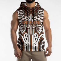 Custom Aotearoa Waikato Sleeveless Hoodie Maori Tribal Pattern Mix Poutama LT05 - Polynesian Pride