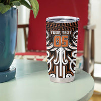 Custom Aotearoa Waikato Tumbler Cup Maori Tribal Pattern Mix Poutama LT05 - Polynesian Pride