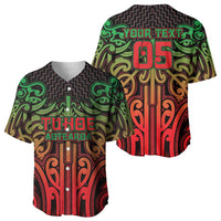 Custom Aotearoa Tuhoe Baseball Jersey Maori Tribal Pattern Mix Poutama