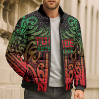 Custom Aotearoa Tuhoe Bomber Puffer Jacket Maori Tribal Pattern Mix Poutama LT05 - Polynesian Pride