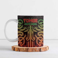 Custom Aotearoa Tuhoe Ceramic Mug Maori Tribal Pattern Mix Poutama