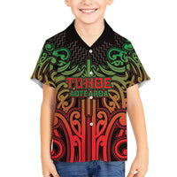 Custom Aotearoa Tuhoe Family Matching Summer Maxi Dress and Hawaiian Shirt Maori Tribal Pattern Mix Poutama
