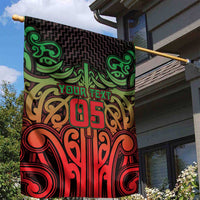 Custom Aotearoa Tuhoe Garden Flag Maori Tribal Pattern Mix Poutama