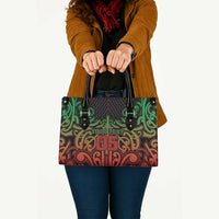 Custom Aotearoa Tuhoe Leather Bag Maori Tribal Pattern Mix Poutama LT05 - Polynesian Pride