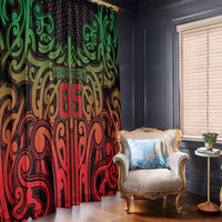 Custom Aotearoa Tuhoe Window Curtain Maori Tribal Pattern Mix Poutama