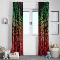 Custom Aotearoa Tuhoe Window Curtain Maori Tribal Pattern Mix Poutama