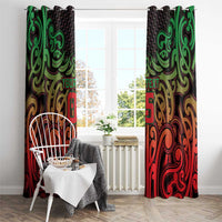 Custom Aotearoa Tuhoe Window Curtain Maori Tribal Pattern Mix Poutama