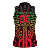Custom Aotearoa Tuhoe Women Sleeveless Polo Shirt Maori Tribal Pattern Mix Poutama