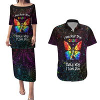 I See Your True Colors Personalised Couples Matching Puletasi and Hawaiian Shirt Autism Awareness
