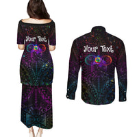 I See Your True Colors Personalised Couples Matching Puletasi and Long Sleeve Button Shirt Autism Awareness