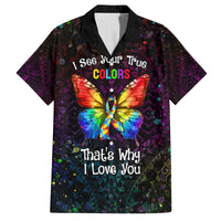 I See Your True Colors Personalised Family Matching Off The Shoulder Long Sleeve Dress and Hawaiian Shirt Autism Awareness