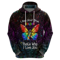 I See Your True Colors Personalised Zip Hoodie Autism Awareness