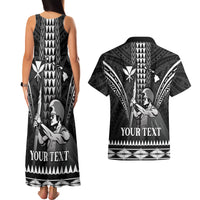 Personalised Hawaii Happy King Kamehameha Day Couples Matching Tank Maxi Dress and Hawaiian Shirt Kakau Pattern