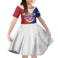 Personalised Philippines Independence Day Family Matching Tank Maxi Dress and Hawaiian Shirt Maligayang Araw ng Kalayaan Filipino Carabao LT05 Daughter's Dress Red - Polynesian Pride