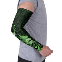 Matariki New Zealand Arm Sleeves Maori Pattern Green Galaxy - Polynesian Pride