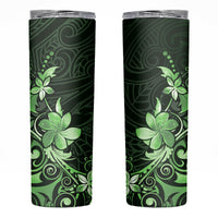 Matariki New Zealand Skinny Tumbler Maori Pattern Green Galaxy