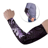 Matariki New Zealand Arm Sleeves Maori Pattern Purple Galaxy - Polynesian Pride