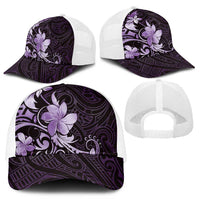 Matariki New Zealand Mesh Trucker Cap Maori Pattern Purple Galaxy
