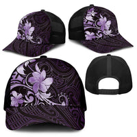 Matariki New Zealand Mesh Trucker Cap Maori Pattern Purple Galaxy