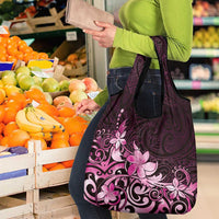 Matariki New Zealand Grocery Bag Maori Pattern Pink Galaxy
