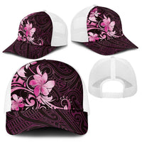 Matariki New Zealand Mesh Trucker Cap Maori Pattern Pink Galaxy
