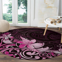 Matariki New Zealand Round Carpet Maori Pattern Pink Galaxy