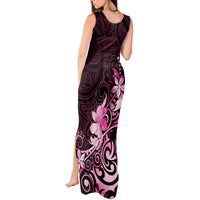 Matariki New Zealand Tank Maxi Dress Maori Pattern Pink Galaxy