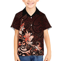 Matariki New Zealand Kid Hawaiian Shirt Maori Pattern Red Galaxy LT05 Kid Red - Polynesian Pride
