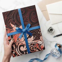 Matariki New Zealand Wrapping Paper Maori Pattern Red Galaxy - Polynesian Pride