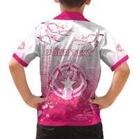 Personalized Sakura Marianas Family Matching Long Sleeve Bodycon Dress and Hawaiian Shirt CNMI Seal