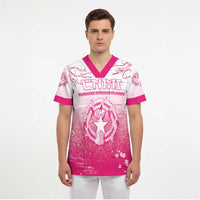 Personalized Sakura Marianas Scrub Top CNMI Seal - Polynesian Pride