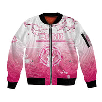 Personalized Sakura Marianas Sleeve Zip Bomber Jacket CNMI Seal