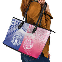 Northern Mariana Islands And Japan Together Leather Tote Bag