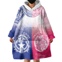 Custom Northern Mariana Islands And Japan Together Wearable Blanket Hoodie