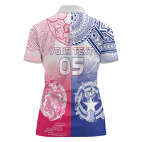 Custom Northern Mariana Islands And Japan Together Women Polo Shirt