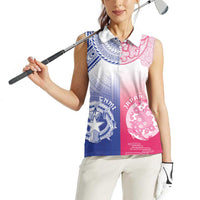 Custom Northern Mariana Islands And Japan Together Women Sleeveless Polo Shirt