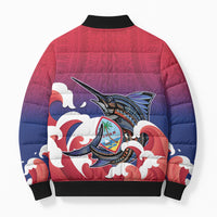 Guam Blue Marlin Fishing Bomber Puffer Jacket Polynesian Style LT05 - Polynesian Pride