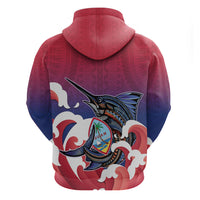 Guam Blue Marlin Fishing Hoodie Polynesian Style LT05 - Polynesian Pride