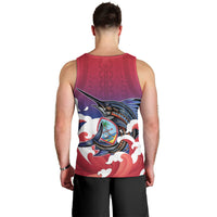 Guam Blue Marlin Fishing Men Tank Top Polynesian Style LT05 - Polynesian Pride
