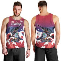 Guam Blue Marlin Fishing Men Tank Top Polynesian Style LT05 - Polynesian Pride