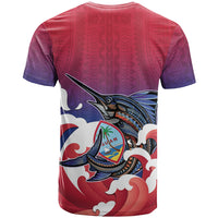 Guam Blue Marlin Fishing T Shirt Polynesian Style