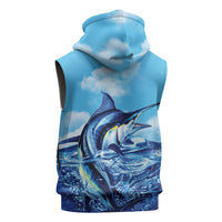Hawaii Blue Marlin Fishing Sleeveless Zip Hoodie LT05 - Polynesian Pride