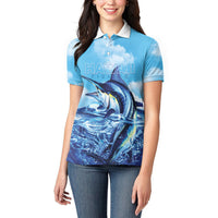 Hawaii Blue Marlin Fishing Women Polo Shirt