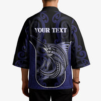 Personalised New Zealand Aotearoa Kimono Blue Marlin Fishing Maori Pattern LT05 - Polynesian Pride