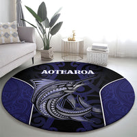 New Zealand Aotearoa Round Carpet Blue Marlin Fishing Maori Pattern LT05 - Polynesian Pride
